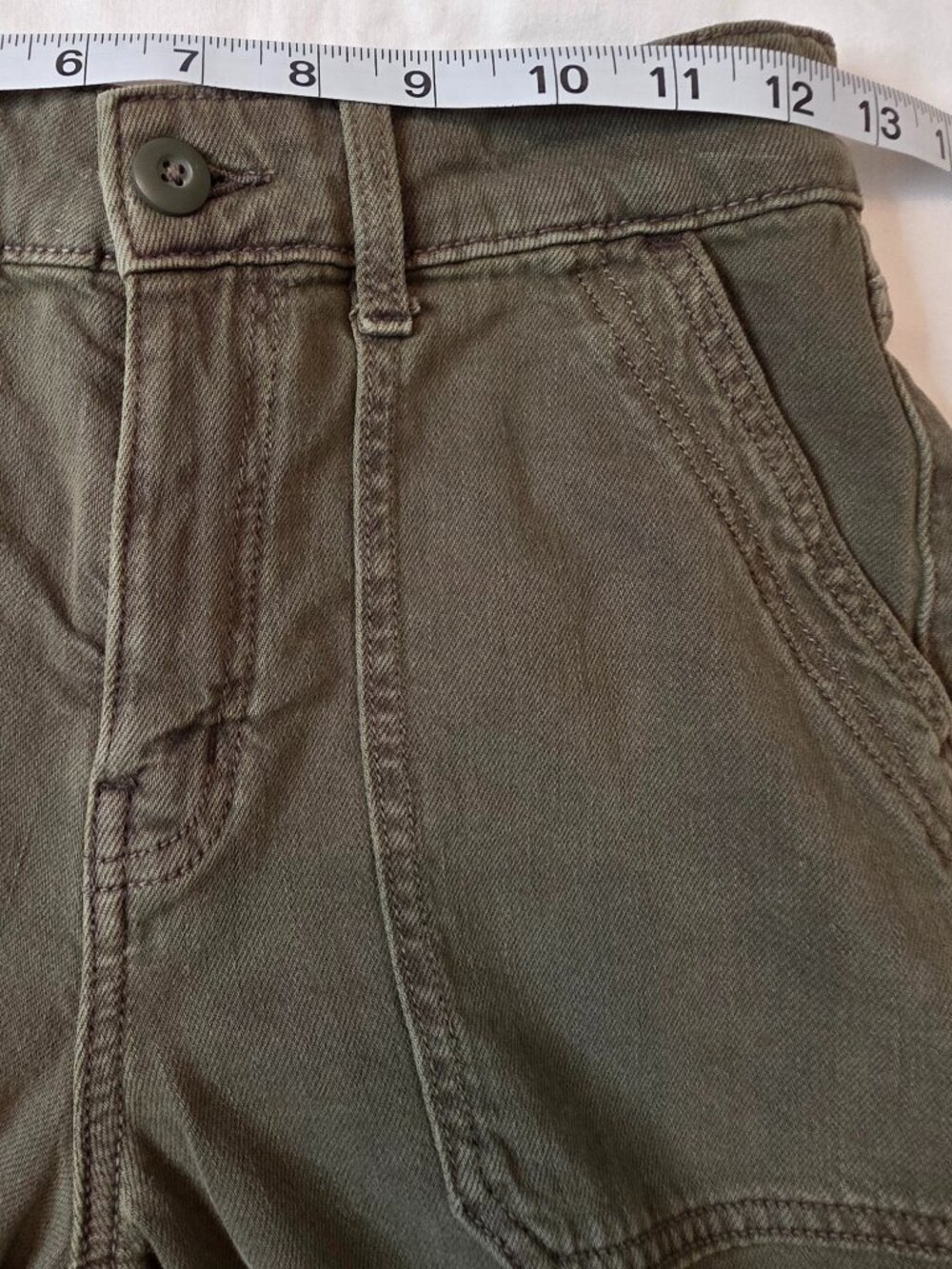 American Eagle Super High-Rise Baggy Wide Leg Olive Women's Jeans, Size 0 Reg - Picture 5 of 9